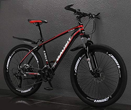 Mountain Bike : Tbagem-Yjr Aluminum Alloy Mountain Bike, 26 Inch Off-road Damping Sports Leisure Outdoor (Color : Black red, Size : 30 speed)