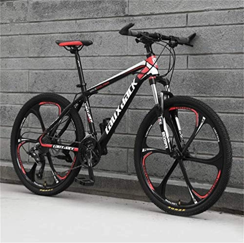 Mountain Bike : Tbagem-Yjr Mountain Bicycle For Adults, Off-road Mens MTB 26 Inch Dual Suspension Bicycle (Color : Black red, Size : 27 speed)