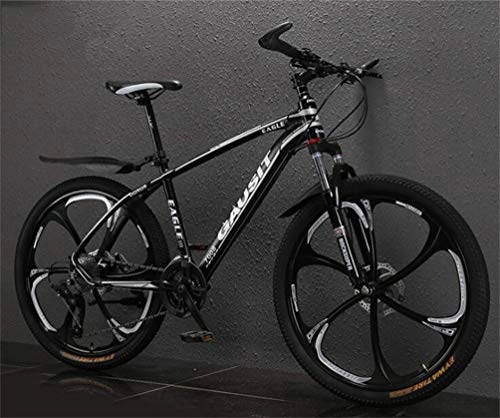 Mountain Bike : Tbagem-Yjr Off-road Damping Mountain Bicycle, 26 Inch Wheel Riding Damping Mountain Bike For Adult (Color : Black white, Size : 27 speed)