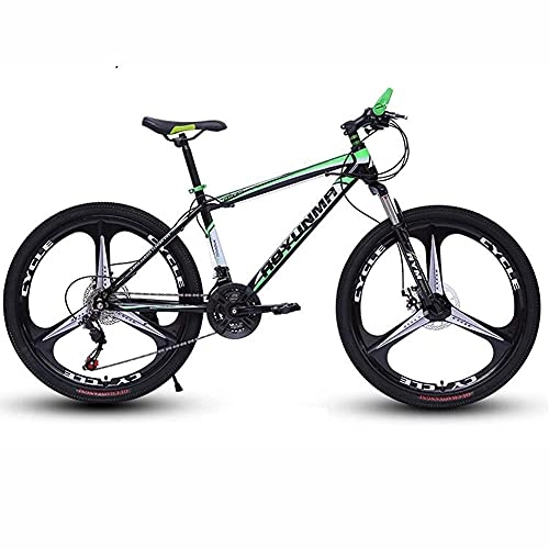 Mountain Bike : TBNB 24 / 26inch Mountain Bikes for Adult Men Women, Road Bicycle, Suspension Forks and Disc Brakes, 21-30 Speeds Optional, Multi-Color (Green 26inch / 27Speed)