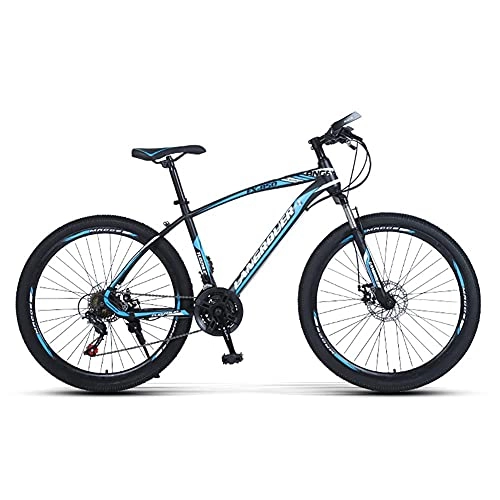 Mountain Bike : TBNB 24inch Mountain Bike for Youth / Adults, Lightweight Mountain Bicycles for Men and Women, Disc Brakes and Suspension Forks, 21-30 Speeds (Blue 24inch / 27Speed)