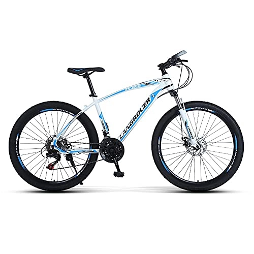 Mountain Bike : TBNB 24inch Mountain Bike for Youth / Adults, Lightweight Mountain Bicycles for Men and Women, Disc Brakes and Suspension Forks, 21-30 Speeds (White 24inch / 30Speed)