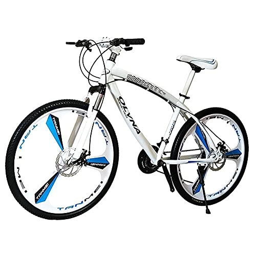 Mountain Bike : TBNB 26-Inch Adult Mountain Bike, 21-30 Speed, Offroad Bikes for Men and Women, Outdoor Road Bicycles, Disc Brakes, Suspension Forks, Multi-Color Options (White 30 Speed)