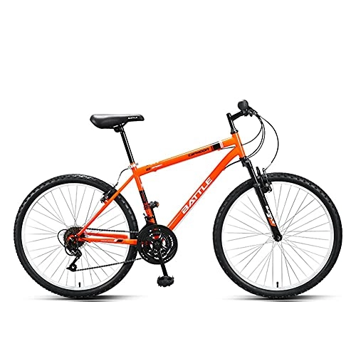 Mountain Bike : TBNB 26inch Mountain Bike for Men Women, 18-Speed Road Bike for Teenagers Adults, City Commuter Bicycle with Suspension Fork, Orange, Blue, Red (Orange)