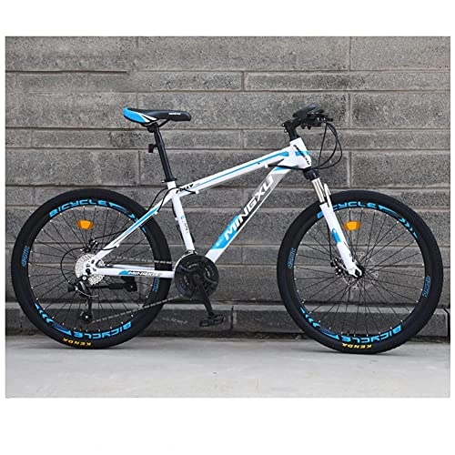 Mountain Bike : TBNB Mountain Bike for Men / Women, 24 / 26inch Adult Outdoor Sports Road Bicycles, City Commuter Bikes, Disc Brakes and Suspension Forks (Blue 24inch / 21Speed)