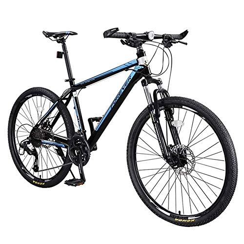 Mountain Bike : TIANQIZ 27 Speed Adult Mountain Trail Bike High Carbon Steel Full Suspension Frame Bicycle Suspension Fork Dual Disc Brake Mountain Bike 26 Inches Hard Tail Mountain Bike (Color : A)