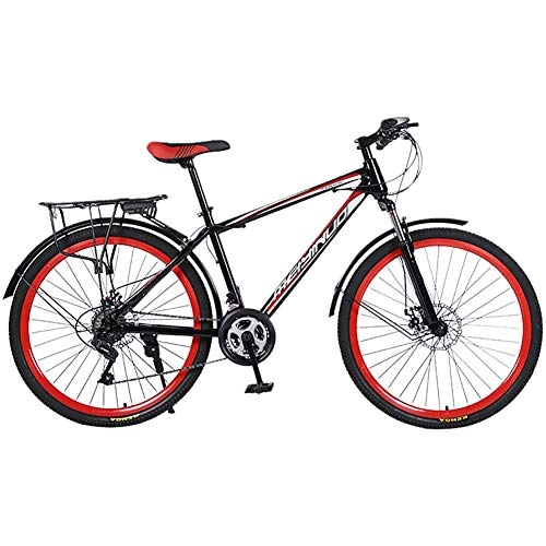 Mountain Bike : Urbling 26 Inch Mountain Bike with 21 Speed ​​Gears Dual Disc Brakes System, Steel Full Suspension Frame Mountain Bicycle for Adult Teens
