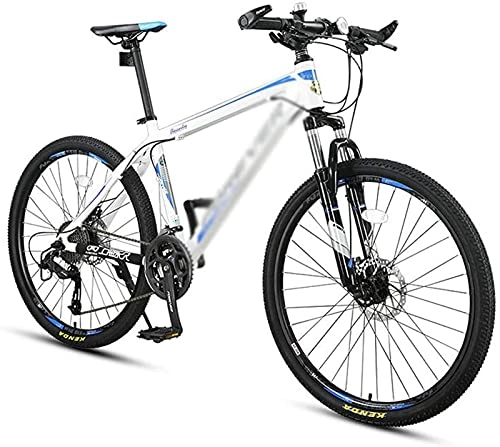 Mountain Bike : UYHF 26 Inch Wheels Mountain Bike 24 Speed Dual Suspension MTB With Shock-Absorbing Front Fork for A Path, Trail & Mountains White-24 Speed