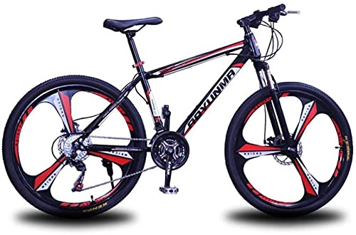 Mountain Bike : UYHF 26 Inches Mountain Bike 21 / 24 / 27 Speed Bicycle Wheels Mountain Bike Dual Disc Brake Bike for Adults Mens Womens red-21 speed