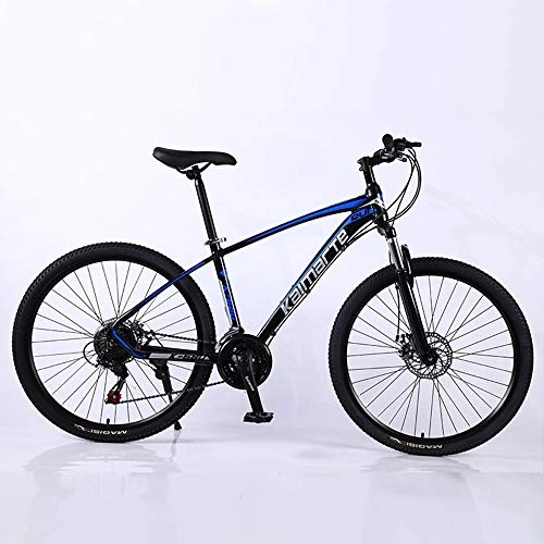 Mountain Bike : VANYA Mountain Bicycle 24 / 26" Shock Absorption Double Disc Brakes 21 Speed Lightweight Aluminum Alloy Off-Road Bike, Blue, 24inches