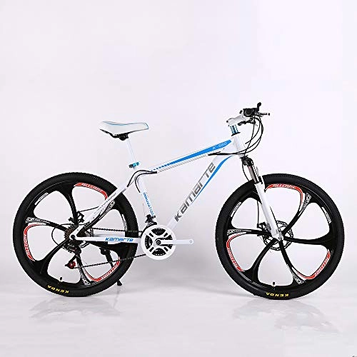Mountain Bike : VANYA Mountain Bike 24 / 26 Inches 24 Speed Shock Absorption Disc Brake Variable Speed One Wheel Racing Bicycle, Blue, 26inches