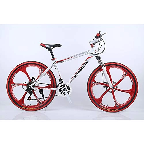 Mountain Bike : VANYA Mountain Bike 26 Inches 21 / 24 / 27 Speed One Wheel Shock Absorption Off-Road Variable Speed Adult Bicycle, Red, 27speed