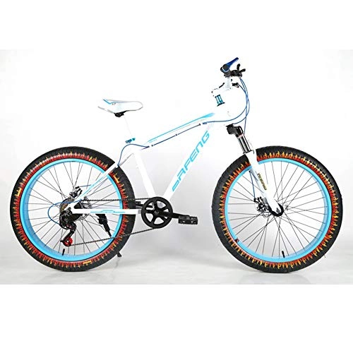 Mountain Bike : Variable Speed Fat Bike Aluminum Alloy Outroad Mountain Bike, Snow Big Tires Mountain Bike Men And Women, Children's Bikes A Variety Of Colors Frame Disc Brake A -30 Speed -24 Inches