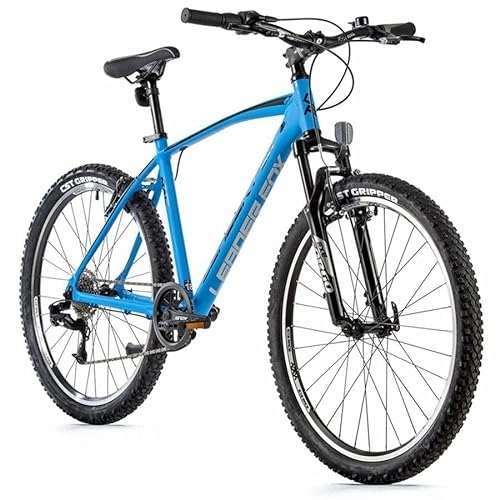 Mountain Bike : Velo Musculaire VTT 26 Leader Fox mxc 2023 Homme Bleu Mat 8v Cadre 16 Pouces (Taille Adulte 160 à 168 cm)