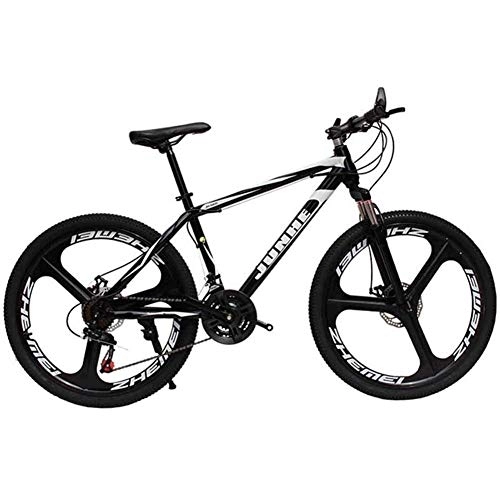 Mountain Bike : WEHOLY Bicycle Mens' Mountain Bike, 17" inch steel frame 3-spoke wheels, 21 / 24 / 27 / 30 speed fully adjustable rear shock unit, Gray, 30speed