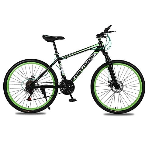 Mountain Bike : WEHOLY Bicycle Mens' Mountain Bike, 24 Speed 26 inch Aluminum Frame, Fully Adjustable Front Suspension Forks Bicycle Disc Brakes, Green, 21speed