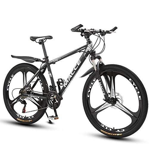 Mountain Bike : WGYDREAM Mountain Bike, 26 Inch Mens Womens Mountain Bicycles Carbon Steel Frame Ravine Bike, Dual Disc Brake and Front Suspension  21 24 27 Speed (Color : Black, Size : 27-speed)