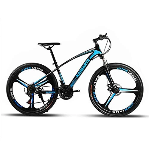 Mountain Bike : WGYDREAM Mountain Bike, 26 Inch Mountain Bicycles Carbon Steel Ravine Bike Oneness wheel Dual Disc Brake Front Suspension 21 24 27 speeds (Color : Blue, Size : 27 Speed)