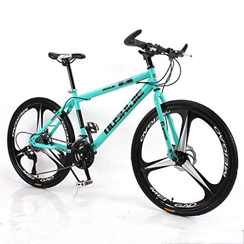 Mountain Bike : WGYDREAM Mountain Bike, 26" Ravine Bike Carbon Steel Oneness wheel Shock-absorbing Mountain Bicycles Dual Disc Brake Front Suspension 21 24 27 speeds (Color : Green, Size : 24 Speed)