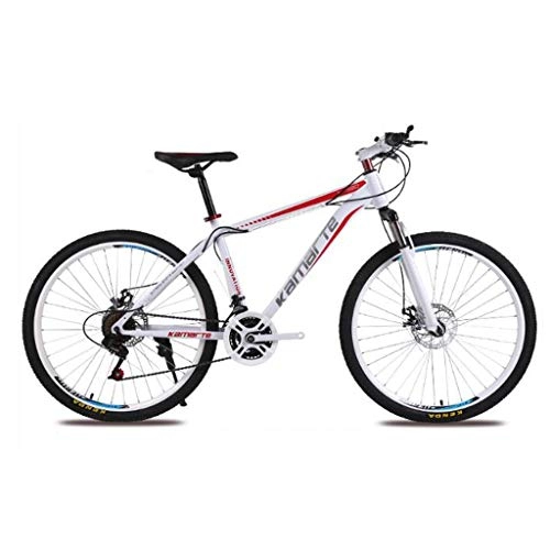 Mountain Bike : WGYDREAM Mountain Bike, Mens Womens Mountain Bicycles 26" Carbon Steel 21 / 24 / 27 Speeds Ravine Bike Dual Disc Brake Front Suspension (Color : B, Size : 21 Speed)