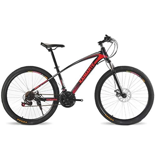 Mountain Bike : WGYDREAM Mountain Bike, Mens Womens Mountain Bicycles 26" Carbon Steel Ravine Bike Front Suspension 21 / 24 / 27 Speeds Dual Disc Brake (Color : Red, Size : 27 Speed)