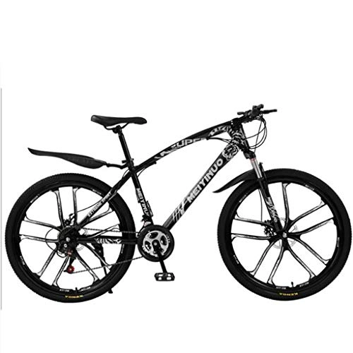 Mountain Bike : WGYDREAM Mountain Bike, Mountain Bicycles 26" Shock-absorbing Ravine Bike with Dual Disc Brake Front Suspension, 21 / 24 / 27 speeds, Carbon Steel Frame (Color : Black, Size : 21 Speed)