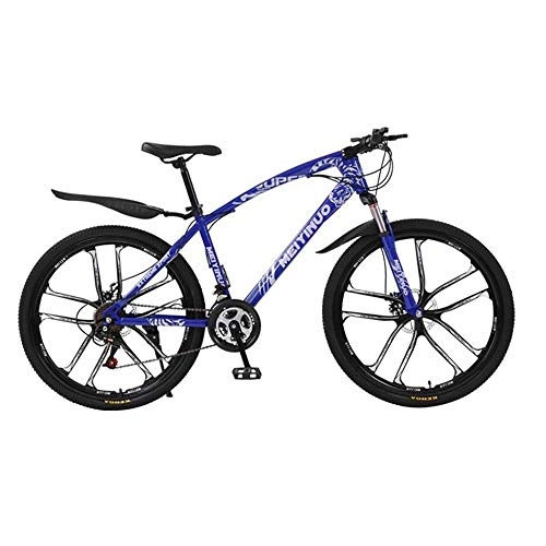 Mountain Bike : WGYDREAM Mountain Bike, Mountain Bicycles Mountain Bike, Hardtail Ravine Bike Dual Disc Brake and Front Suspension, 26 Inch Wheels (Color : Blue, Size : 21-speed)