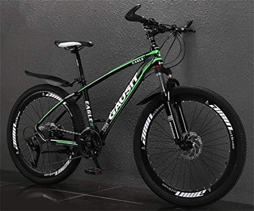 Mountain Bike : WJSW 26 Inches Aluminum Frame MTB Bicycle, Mountain Bike Off-road Damping City Road Bicycle (Color : Dark green, Size : 30 speed)