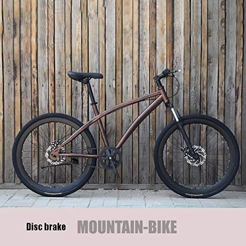 Mountain Bike : WJSW Adult Mountain Bike Mens, Double Disc Brake City Road Racing Bikes, Juvenile Student Single Speed Non-Slip Bicycle, Optional multi-color 26-inch wheels
