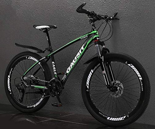 Mountain Bike : WJSW Aluminum Alloy Mountain Bike, 26 Inch Off-road Damping Sports Leisure Outdoor (Color : Dark green, Size : 30 speed)