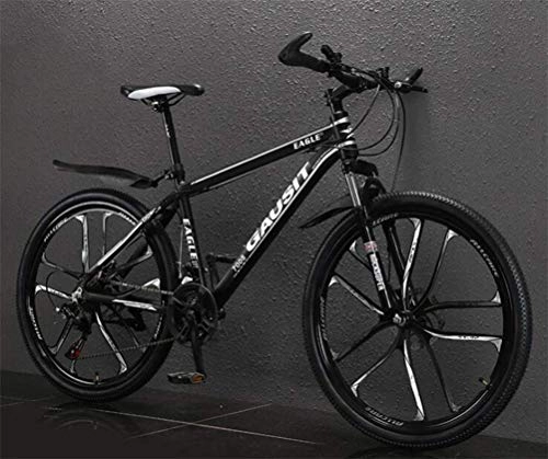Mountain Bike : WJSW Hardtail Mountain Bike For Adults, 26 Inch City Road Bicycle Mens MTB Outdoor (Color : Black white, Size : 27 speed)