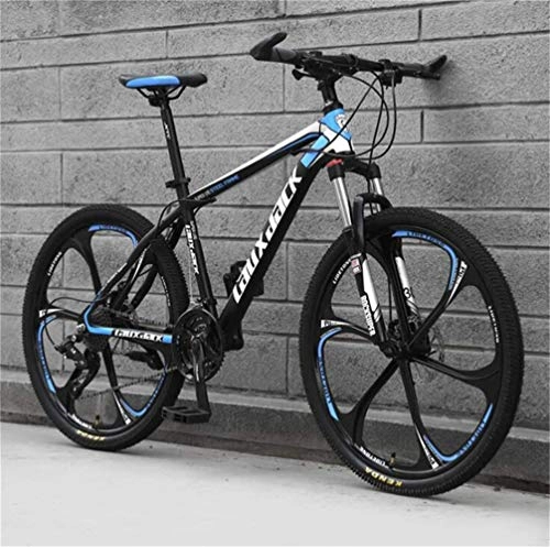 Mountain Bike : WJSW Mountain Bicycle For Adults, Off-road Mens MTB 26 Inch Dual Suspension Bicycle (Color : Black blue, Size : 21 speed)
