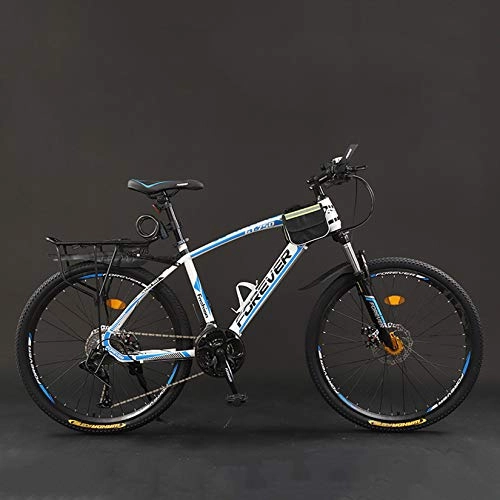 Mountain Bike : WLWLEO 26 Inch Mountain Bike for Adult Teen Hard Tail Mountain Bicycle High Carbon Steel Frame Double Disc Brake Variable Speed Off-Road Mountain Bike Bicycle, C, 26" 21 speed