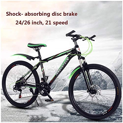 Mountain Bike : WSJYP 24 / 26 inch Mountain Bike Adult, Mountain Trail Bike Aluminum alloy Outroad Bicycles, Bicycle MTB ​​Gears Dual Disc Brakes Mountain Bicycle, 24in-D