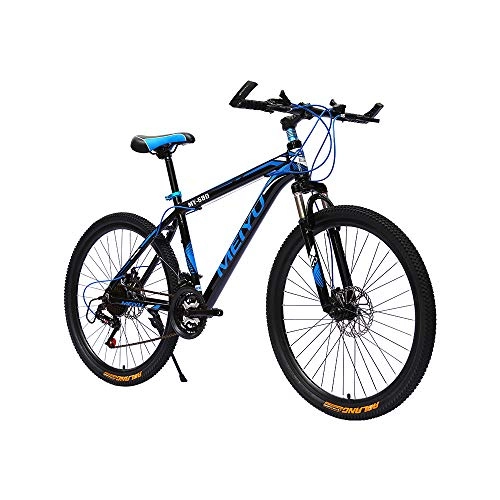 Mountain Bike : WSJYP 26 Inch Men's Mountain Bike, Aluminum alloy Hardtail Mountain Bikes, Front Suspension Adjustable Seat, 21 / 24 / 27 / 30 Speed Mountain Bicycle, 24 speed-Blue