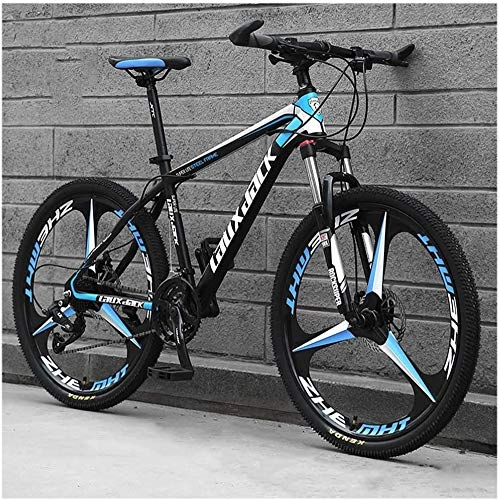 Mountain Bike : WSJYP 26 Inch Mountain Bike, Variable Speed Carbon Steel 21 / 24 / 27 / 30 Speed Bicycle Full Suspension MTB, Riding Comfortable Durable Bike, 24 speed-D