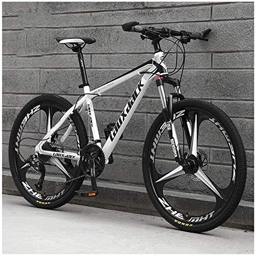 Mountain Bike : WSJYP 26 Inch Mountain Bike, Variable Speed Carbon Steel 21 / 24 / 27 / 30 Speed Bicycle Full Suspension MTB, Riding Comfortable Durable Bike, 27speed-A