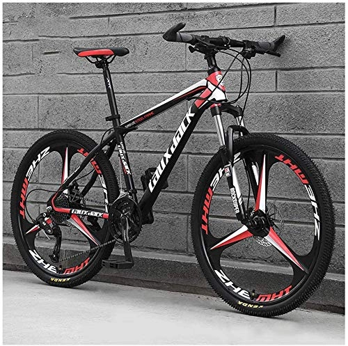 Mountain Bike : WSJYP 26 Inch Mountain Bike, Variable Speed Carbon Steel 21 / 24 / 27 / 30 Speed Bicycle Full Suspension MTB, Riding Comfortable Durable Bike, 30 speed-E