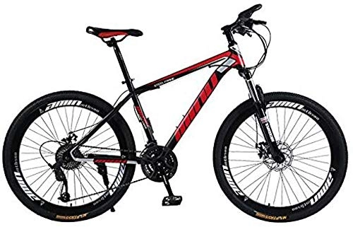 Mountain Bike : WSJYP Adult Mountain Bikes, 26in Road Bike Aluminum Full Suspension, 21 Speed Disc Brake 700c, Gears Mountain Bicycle for Tall People, Red