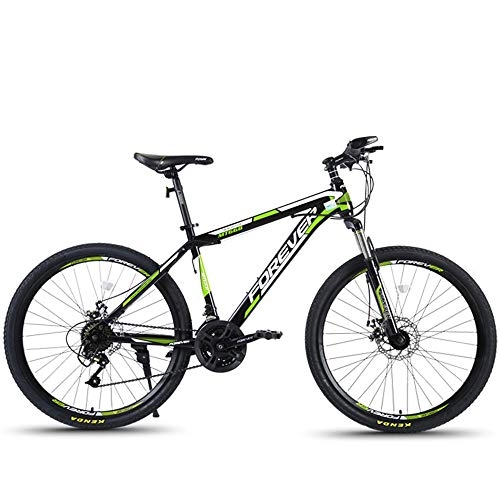 Mountain Bike : WuZhong F Mountain Bike Aluminum Alloy One Wheel Double Disc Brake Shock Absorption Speed Male and Female Students Bicycle 26 Inch 27 Speed