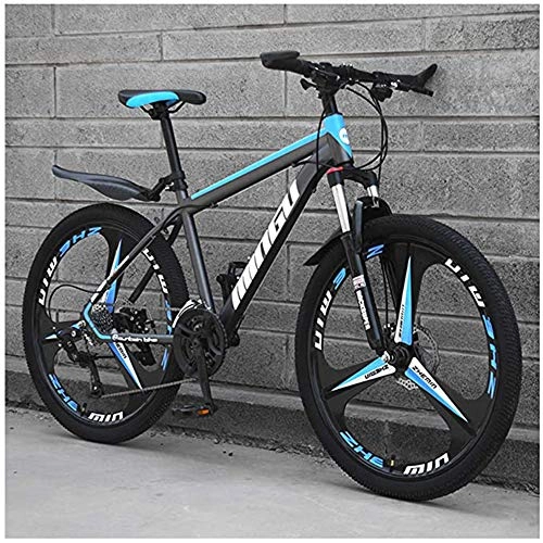 Mountain Bike : XHJZ 26 Inch Men's Mountain Bikes, High-carbon Steel Hardtail Mountain Bike, Mountain Bicycle with Front Suspension Adjustable Seat, A3, 27 speed