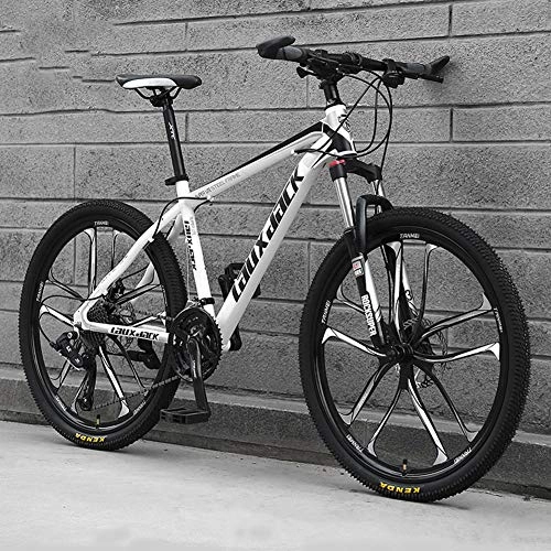 Mountain Bike : XHJZ 26" Mountain Bike for Adult, 21 / 24 / 27 / 30-Speed High-carbon steel Full Suspension Frame, Suspension Fork, Disc Brake Hardtail Mountain Bike, B2, 30 Speeds