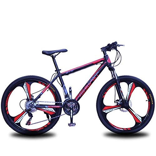 Mountain Bike : YAMEIJIA Mountain bike riding 24 / 26 inch variable speed shock absorber disc brake / 21-24-27 speed flagship, Blackred, 24inch27speed