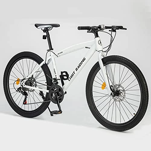 Mountain Bike : zcyg Mountain Bike, 24 / 26 Inch Wheels, 24-Speed, Steel Frame, Front And Rear Brakes(Size:24inch, Color:White)