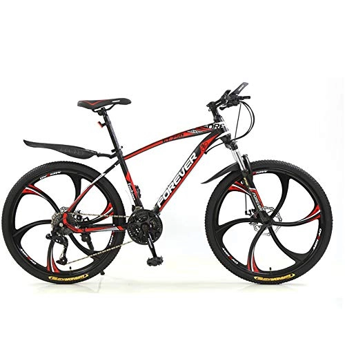 Mountain Bike : ZLZNX Bicycle, 24 Inch 21 / 24 / 27 / 30 Speed Mountain Bikes, Hard Tail Mountain Bicycle, Lightweight Bicycle with Adjustable Seat, Double Disc Brake, Red, 21Speed