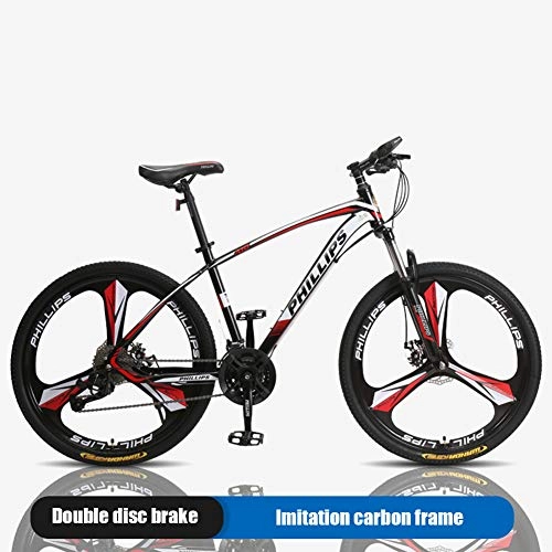 Mountain Bike : ZTIANR Bicycle, 26 Inch Mountain Bike Off-Road Variable Speed Light Sports Car 24 Speed Racing Student Youth Adult Cycling, Red