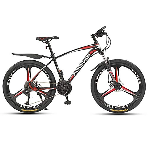 Mountain Bike : ZTIANR Bike Guide, 26 Inches, 24 Inches, Mountain Bike, 21 / 24 / 27 / 30 Speed Gears, Fork Suspension, Adult Bicycle, Boys And Girls Bicycle, Red, 24 inch 30 speed