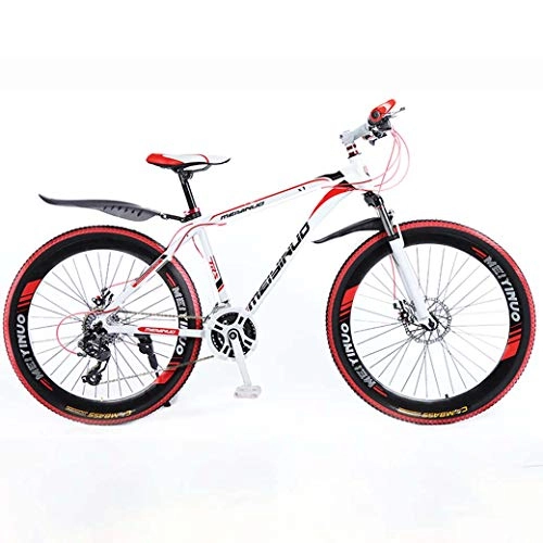 Mountain Bike : ZTYD 26In 21-Speed Mountain Bike for Adult, Lightweight Aluminum Alloy Full Frame, Wheel Front Suspension Mens Bicycle, Disc Brake, Red 2