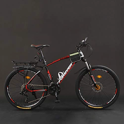 Mountain Bike : zxcvb Mountain Bike 24 / 26-Inch 24-Speed Adult Speed Bicycle Student Outdoors Bikes, Dual Disc Brake Hardtail Bike, Adjustable Seat, High-Carbon Steel Frame MTB Country Bicycle