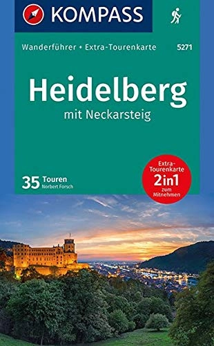 Mountainbike-Bücher : KOMPASS Wanderführer Heidelberg mit Neckarsteig: Wanderführer mit Extra-Tourenkarte 1:50.000, 35 Touren, GPX- Daten zum Download